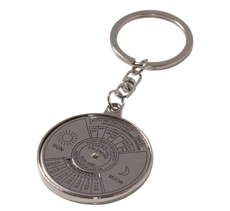 Nickel Plated Round Keyring with 50 Years' Calendar