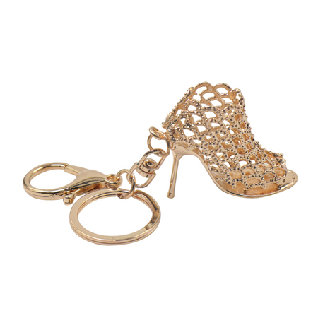 Rose Gold Plated 3D High-heeled Shoes Keyring