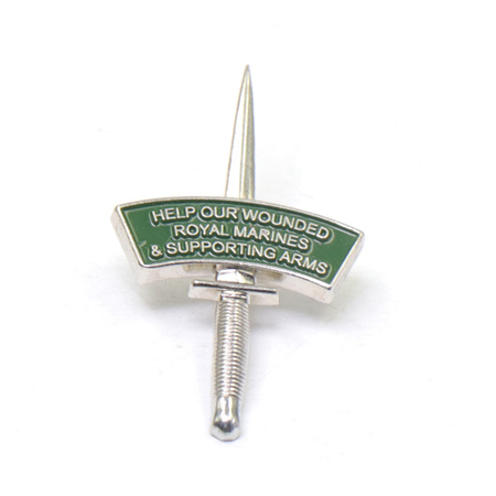 Nickel Plated Soft Enameled Sword Pin for Awards