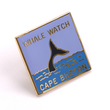 Gold Plated Hard Enamel Whale Pin