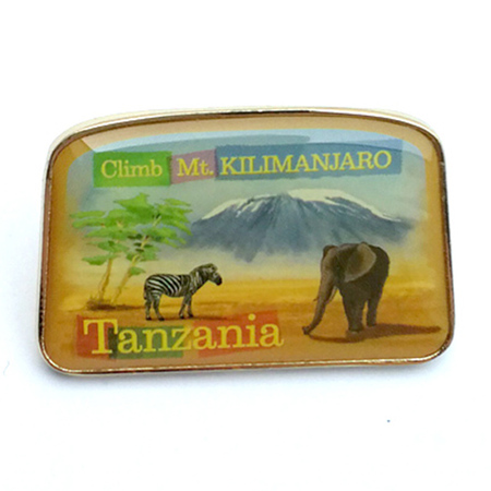 Gold Plated Tanzania Pin for Travelling Souvenir