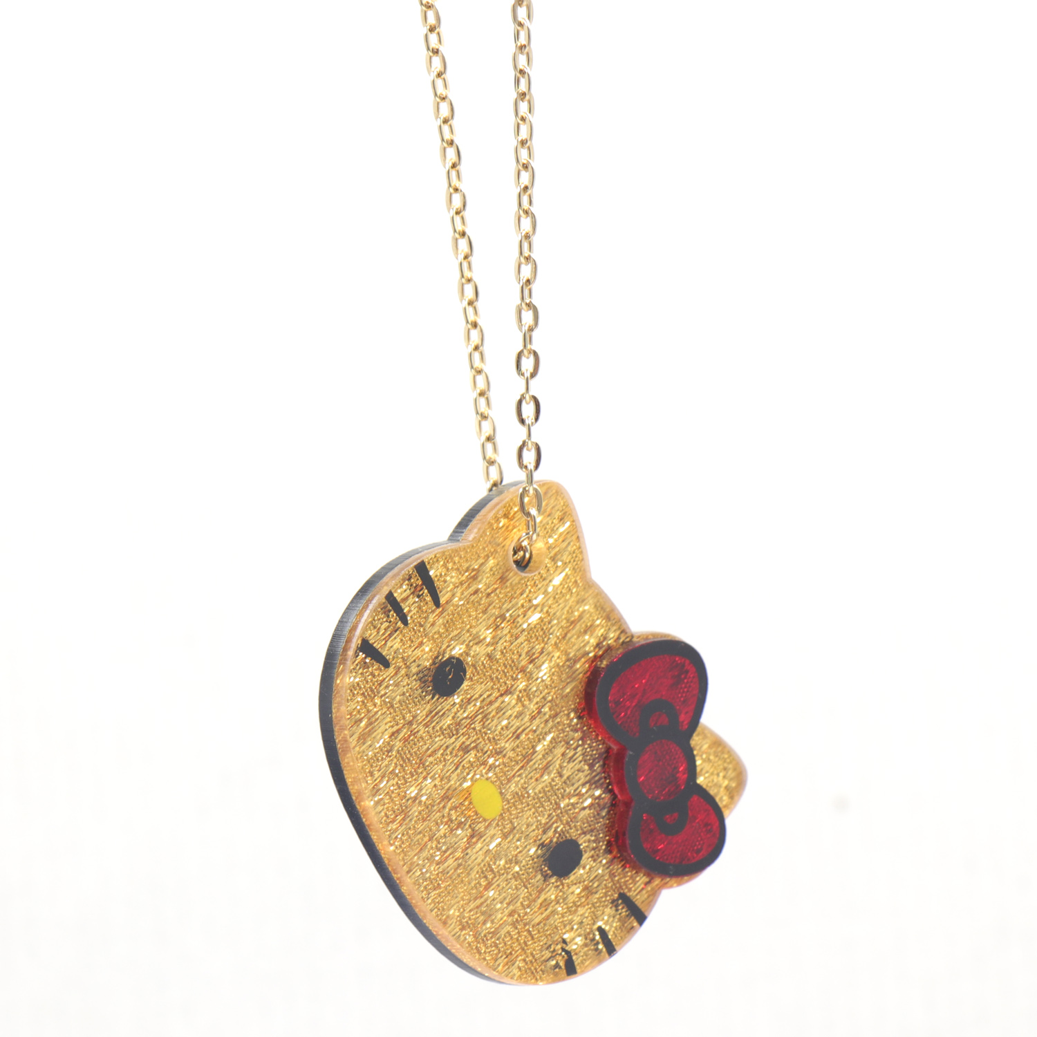 Gold Acrylic Hello Kitty Necklace