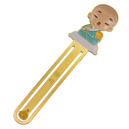 Gold Plated Photo Etched Soft Enameled Monk Bookmark