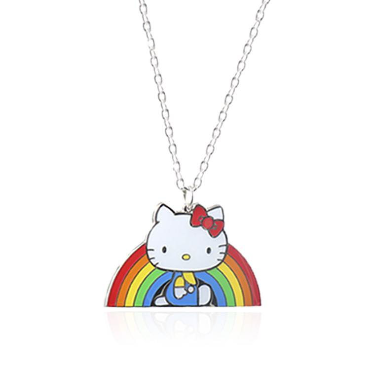 Hard Enamel Hello Kitty Rainbow Necklace