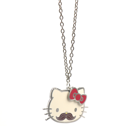 Hard Enamel Alloy Hello Kitty Mustache Necklace