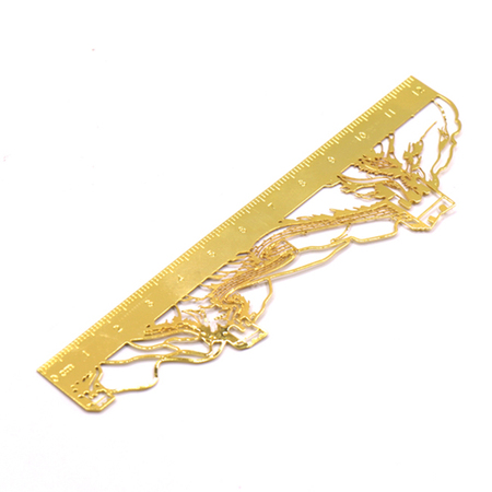 Gold Plated Photo Etched Ruler Bookmarker