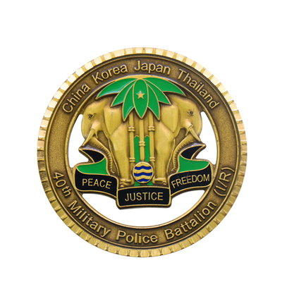 Antique Gold Plated soft enemaled coin